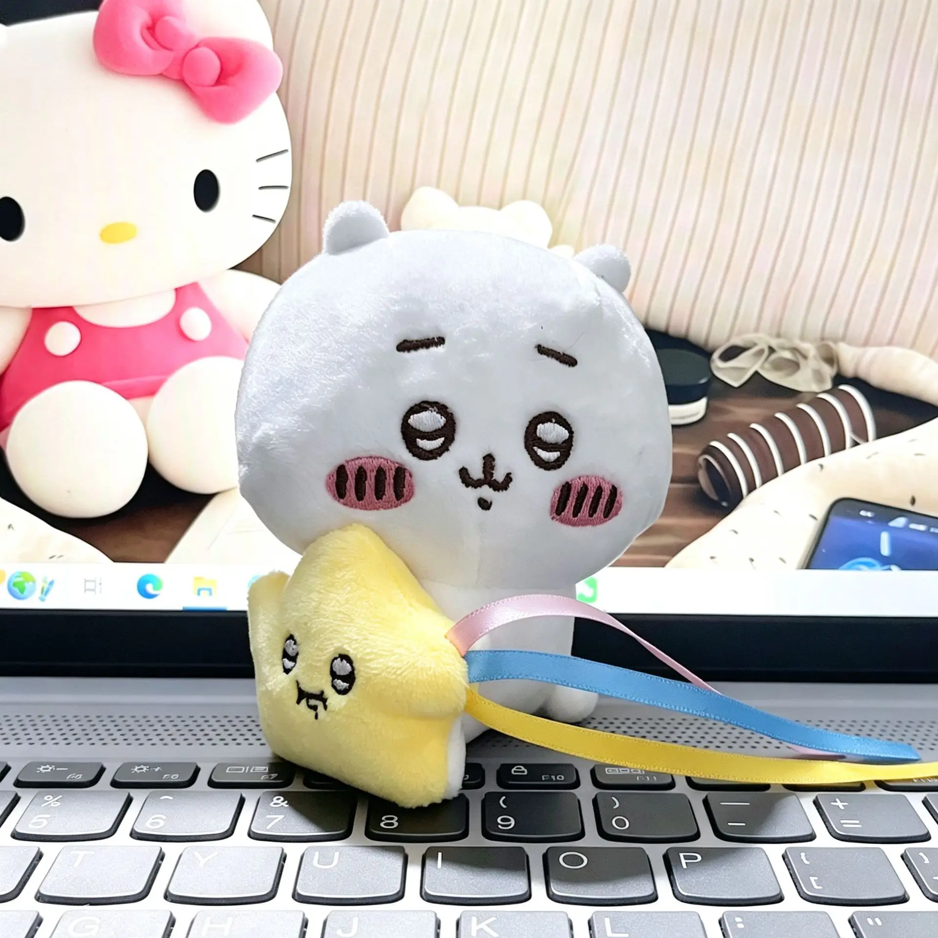 Anime Chiikawassss Usagi Hachiware Keychain Keyring Plush Cartoon Keychains for Bag Backpack Charm Decoration Party Favors Gifts view 5