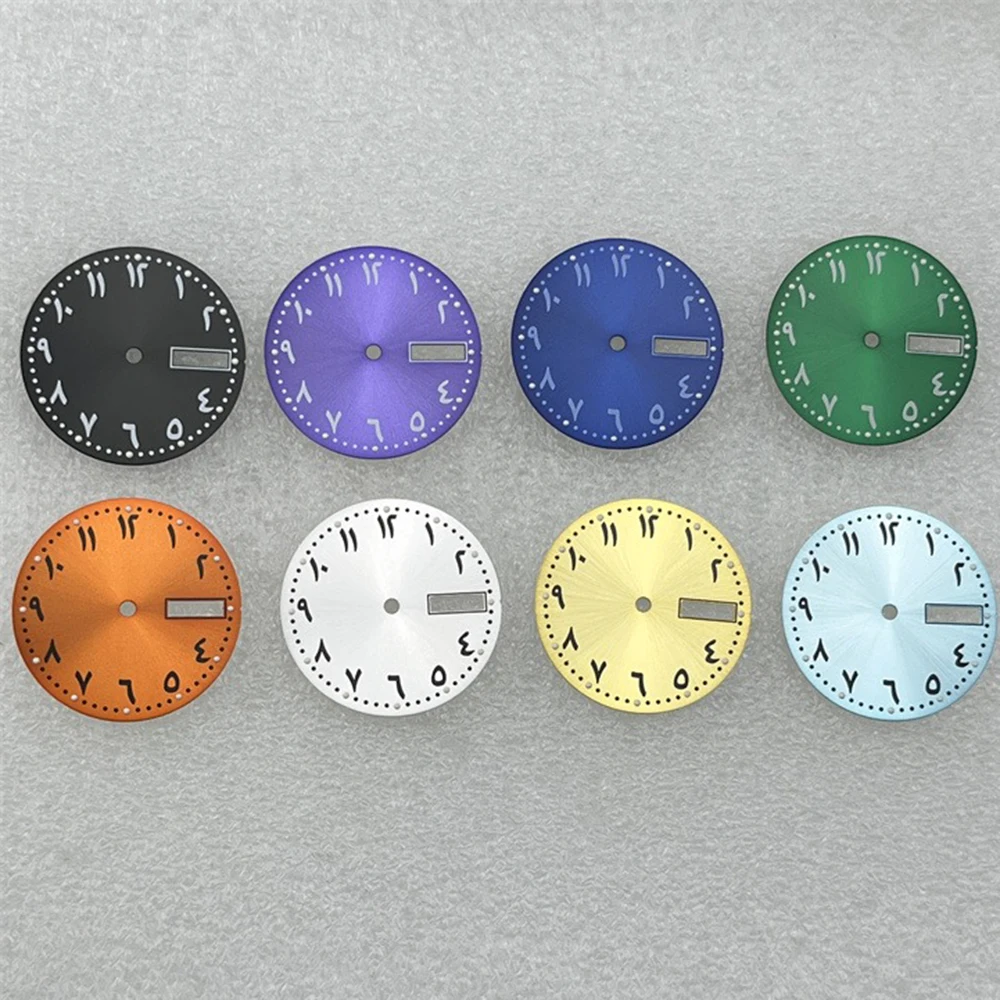 NH36 Arabic Numeral Alphabet Dial 28.5mm Green Luminous Sterile Customized dial Suitable For NH36 Movement Watch Models