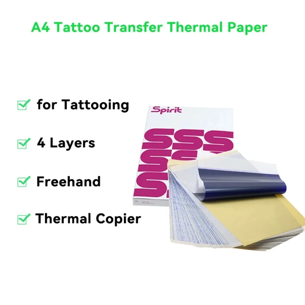 Tattoo Transfer Paper Stencil Transfer Paper for Tattooing A4 Size Stencil Carbon Copier Stencil Carbon 4 Layers Thermal Paper