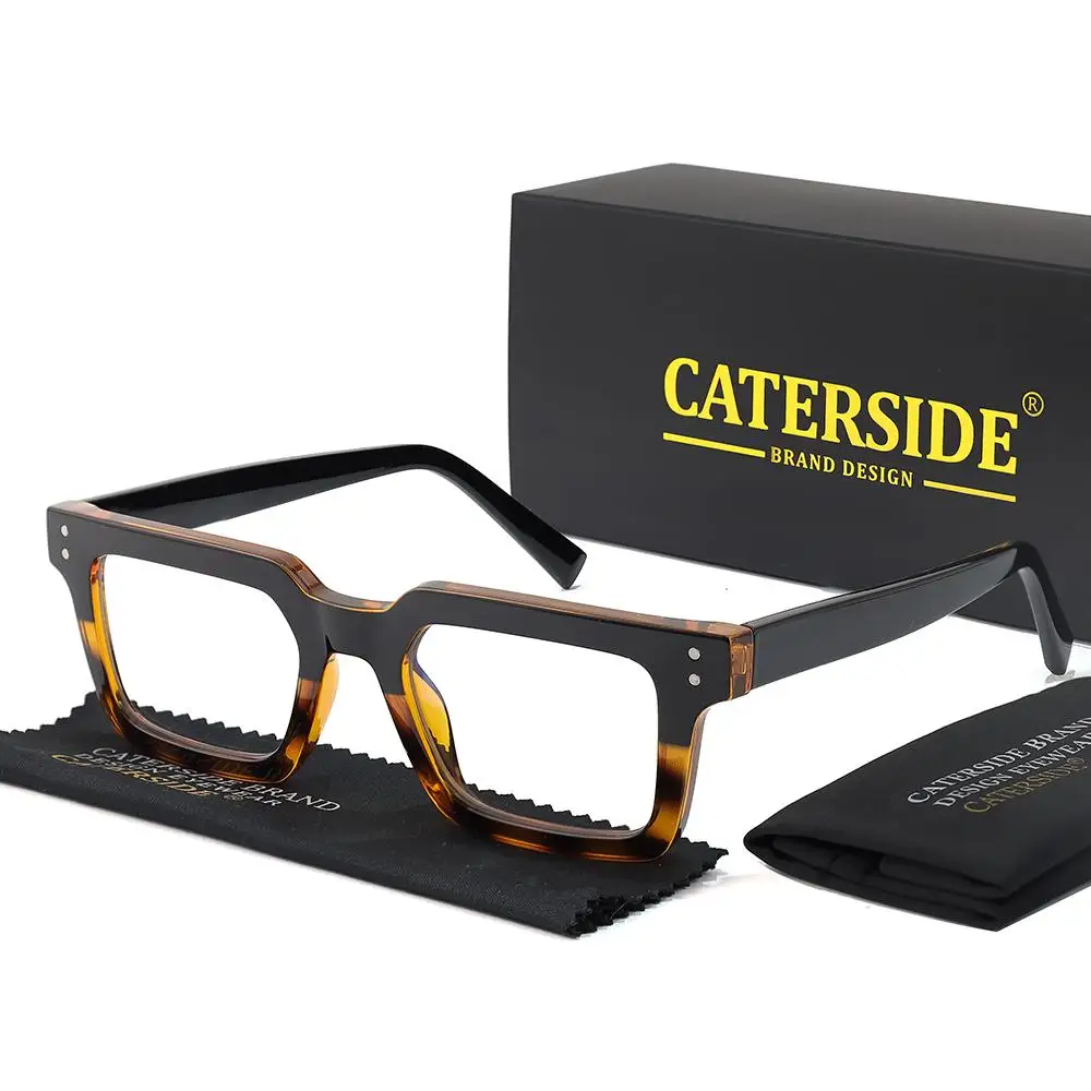 CATERSIDE Retro Herren Anti-Blaulicht-Brille Hochwertige Tr-90 Eckige Brillengestelle Damen Computer-Lese-Schutzbrille – Detail 14
