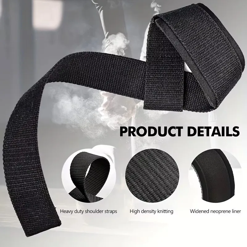 1Pair Non-slip Strap Gym Dumbbell Workout Weights Lifting Straps Crossfit Fitness Equipment Wrist Wrap Lift Exercise Training