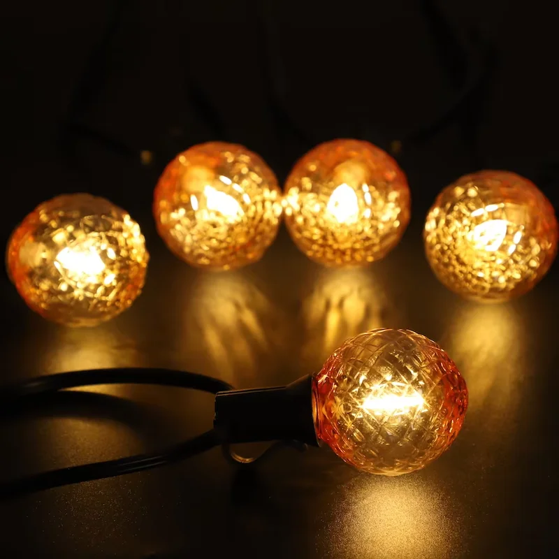 G40 Shatterproof Amber Diamond LED Bulbs E12 1W