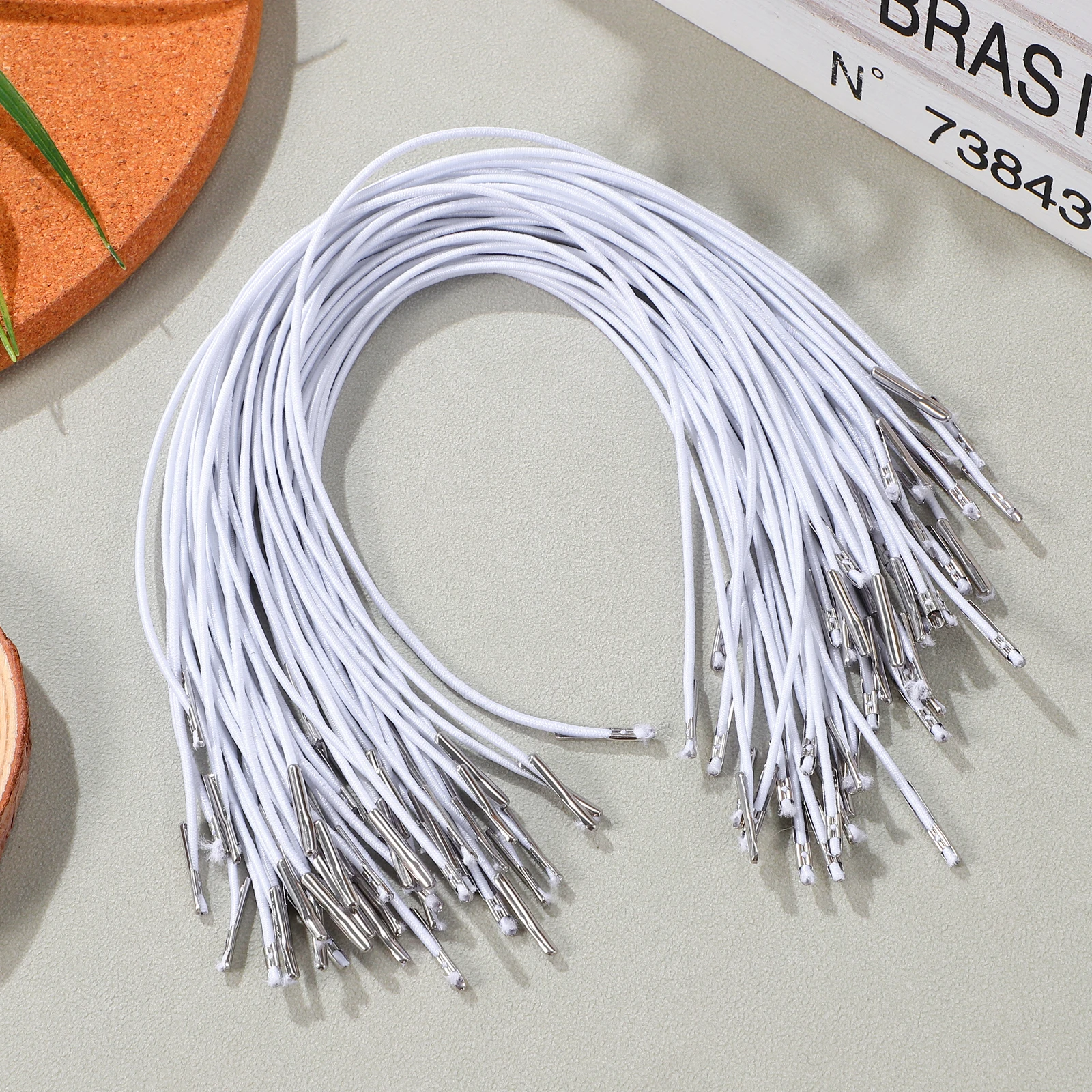 

50 PCS Elasticity Eye Lanyard Travel Make Iron Prongs Barbed Cord Loop Stretch