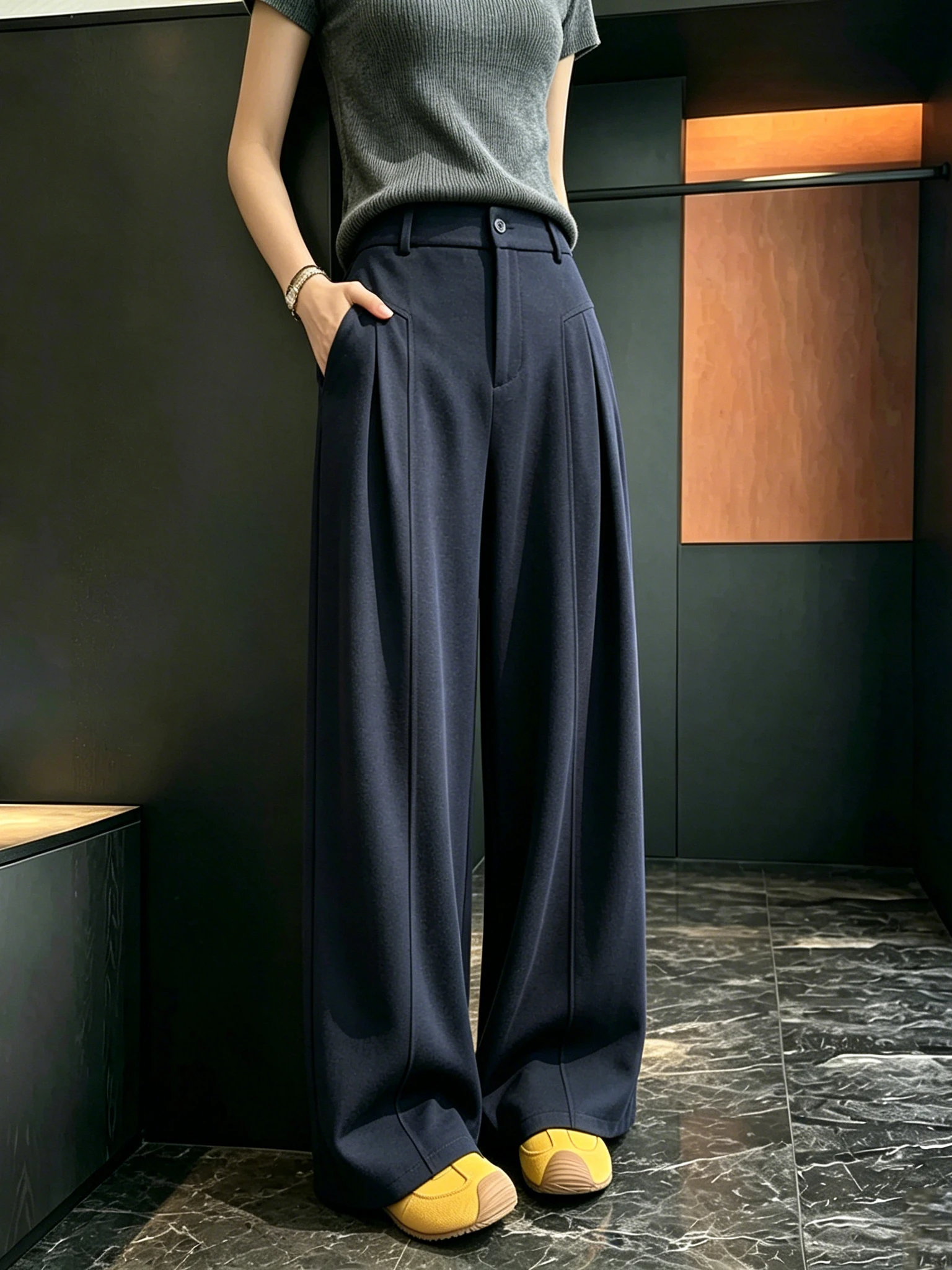 

High Waist Loose Fit Casual Cotton Linen Wide Leg Pants Women's Summer New Style Slimming Drapey Thin Floor Length Trousers