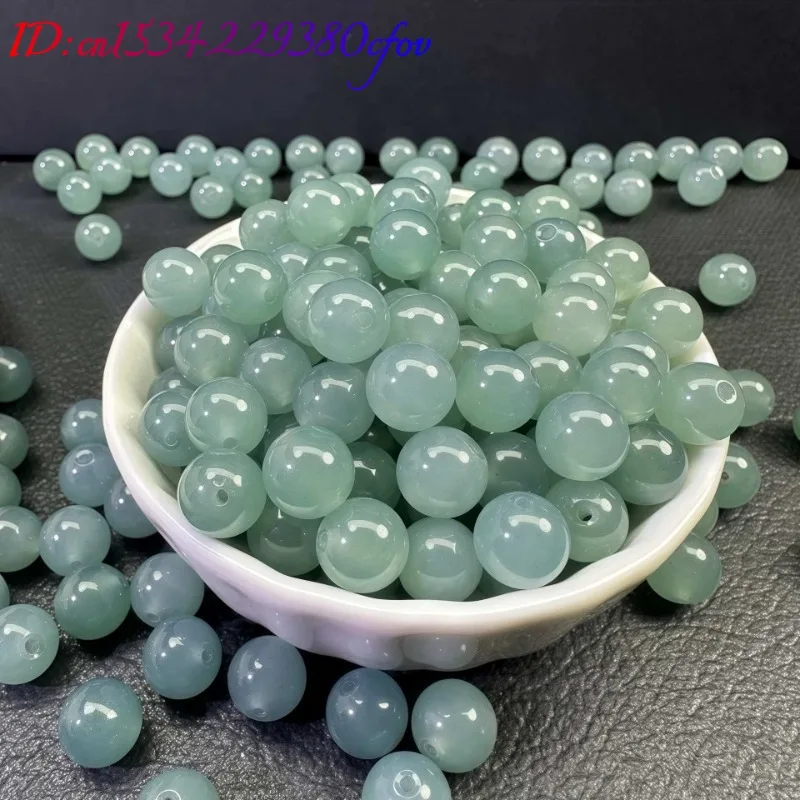 10 قطعة بذور الجليد الضوء الأزرق المياه الطبيعية حبات اليشم سوار ذاتي الصنع قلادة سحر الجاديت مجوهرات الإكسسوارات هدايا النساء