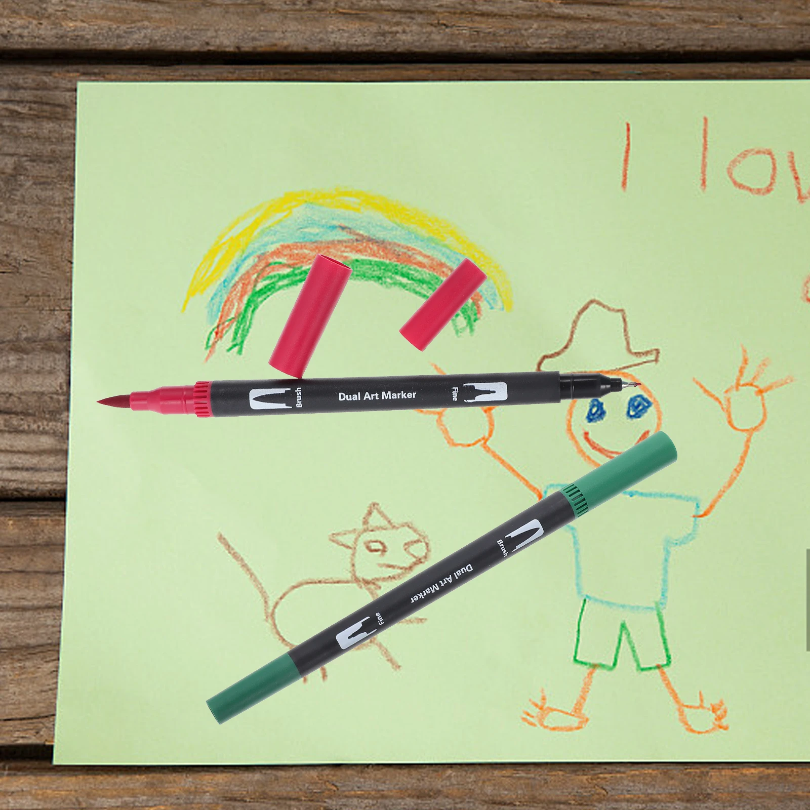 

Felt Tip Pens Double Ended Marker Comfortable Grip Painting Pointy Multi-function