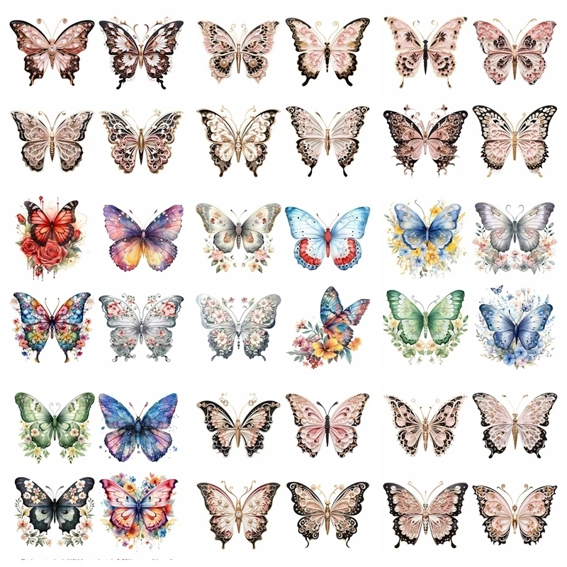 14CM Beautiful Butterfly Iron On Heat Transfer Sticker For Clothes DTF Pinted Vinyl Thermal Appliques Washable T-Shirt Decal