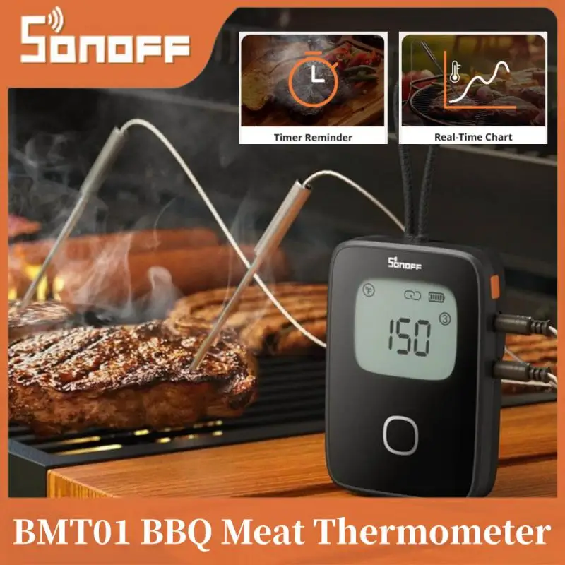 SONOFF BMT01 Wireless BBQ Meat Thermometer With Real-Time Temp Chart Timer Reminder Grilling Remote Monitoring Via Ewelink