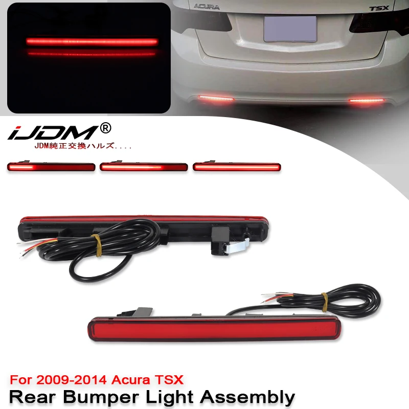 

﻿ 2 шт. Автомобильные светодиодные задние бамперные фонари-отражатели для Honda Accord 8 MK8 Saloon EU, Acura TSX Sedan Version, Element, стоп-сигнал, противотуманная фара