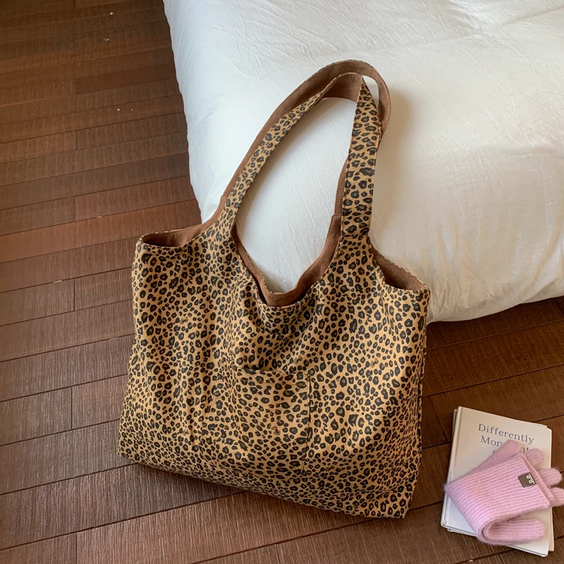 

Сумки на плечо с леопардовым принтом, большая вместимость, двусторонние сумки, роскошные сумки-тоут без молнии для женщин, лидер продаж 2023 г.