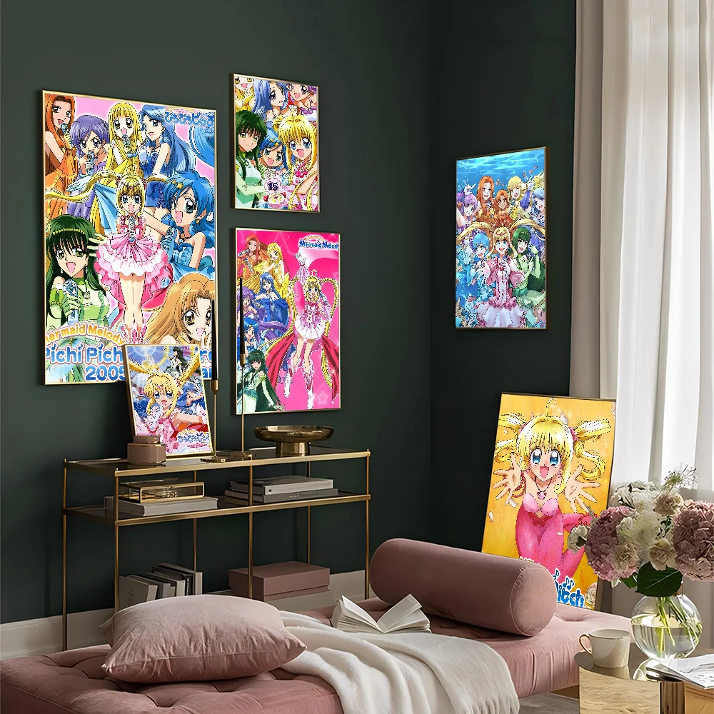 

Mermaid Melody Anime Anime Posters Sticky Whitepaper Sticker DIY Room Bar Cafe Kawaii Room Decor