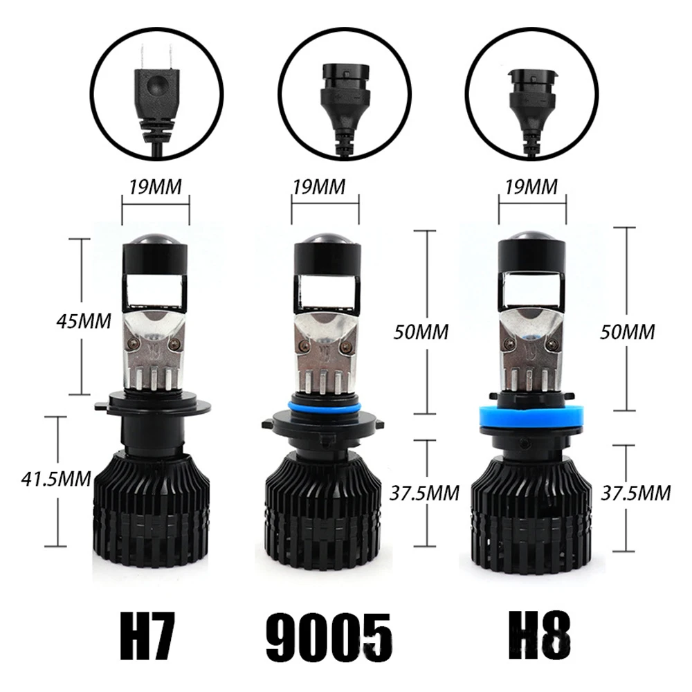 

Y9 H4 LED Projector Headlight Bulbs 120W Bi LED Lens with Fan Cooling H11 Mini Projector Lens Automobile Hi Lo Beam Bulb 6000K