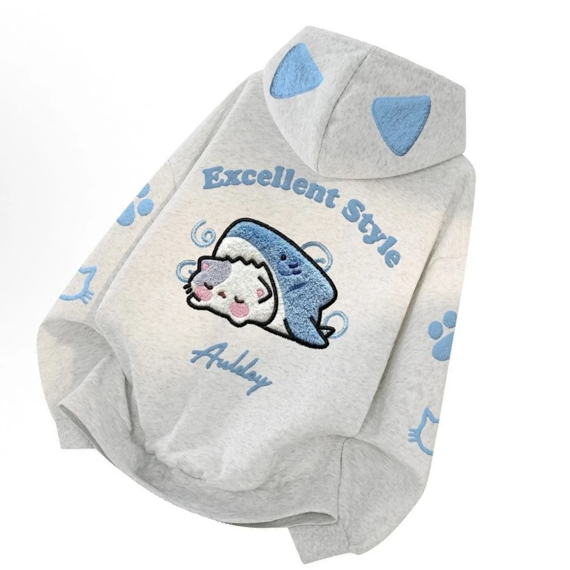 2026 Couples Hooded Printed Hoodies Women American Trendy Brand Creative Cat Claw Printed Student Top Coat - view 5