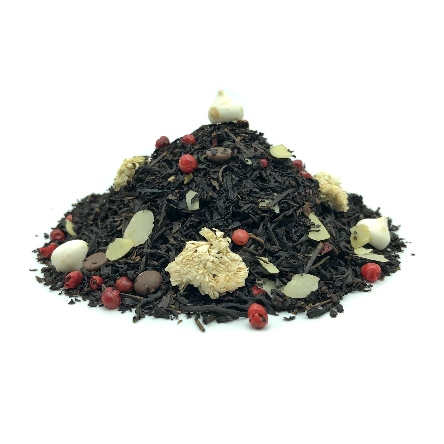 Té Negro con Almendras, Merengue, Chocolate y Cerezas con Flores