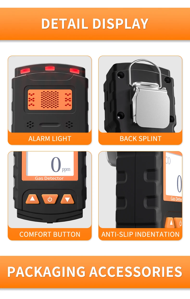 Kooldioxide Draagbare CO2 Gasdetector Gaslekdetector Gasanalysator Aikesi