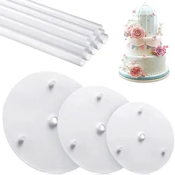 Multi-Layer Cake Support Straw Frame Stands Mold Tier Set Round Spacer Piling Bracket DIY Cake Decor Pastry Tool for Kitchen