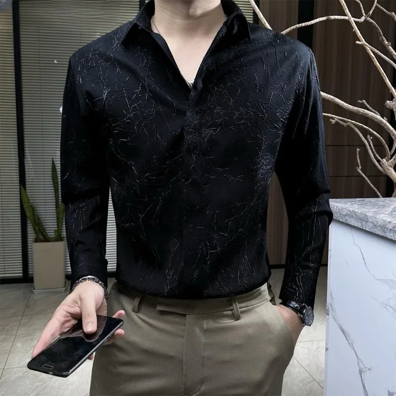 قميص بياقة بولو بأكمام طويلة للرجال ، قميص مريح بسيط ، كاجوال ، متعدد الاستخدامات ، فضفاض غربي ، التنقل ، الربيع ، الخريف ، موضة جديدة