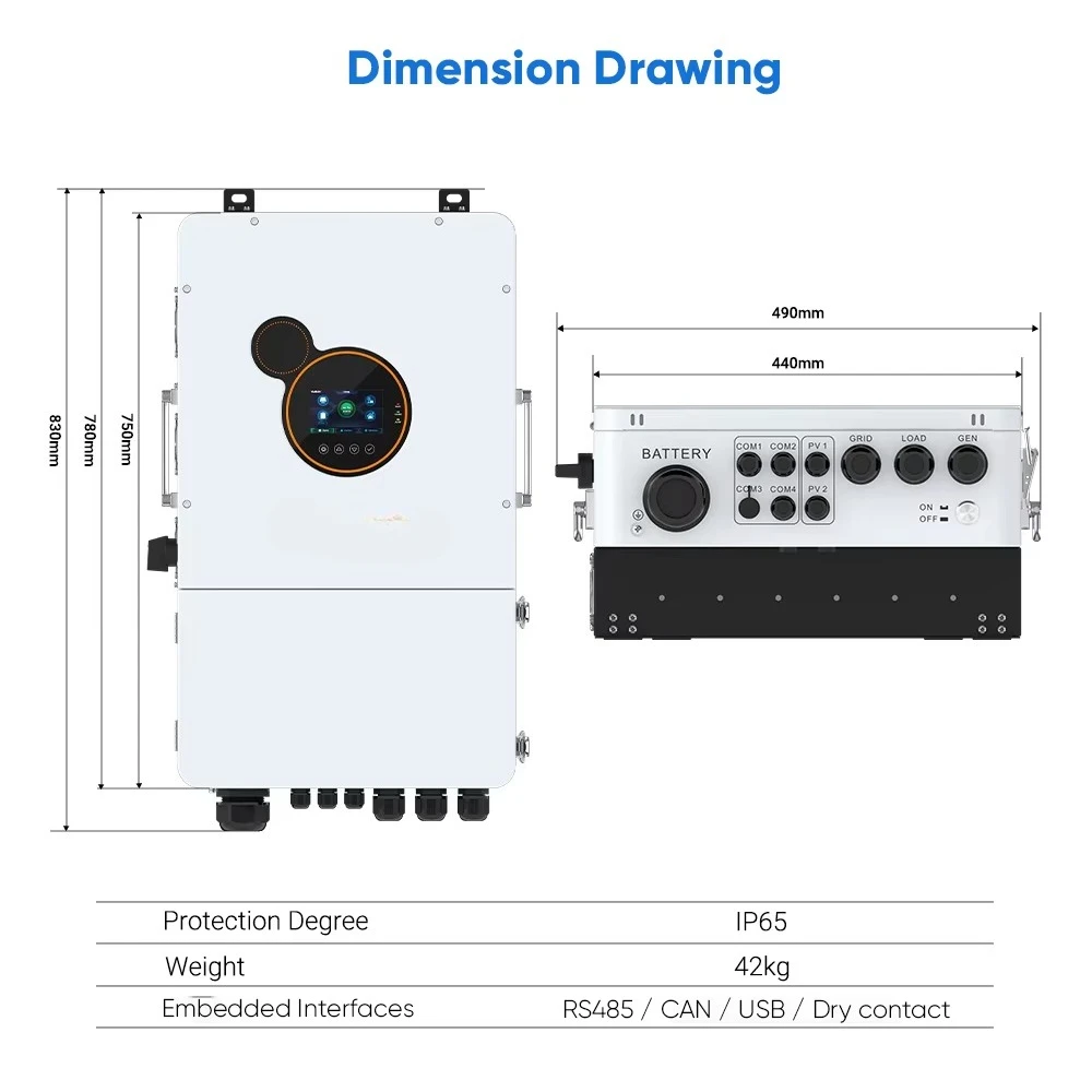 Split Phase 8kW 10kW 12kW Hybrid Solar Inverter 120V/240V  SEI-12K UL Hybrid Inverter for Home Energy System