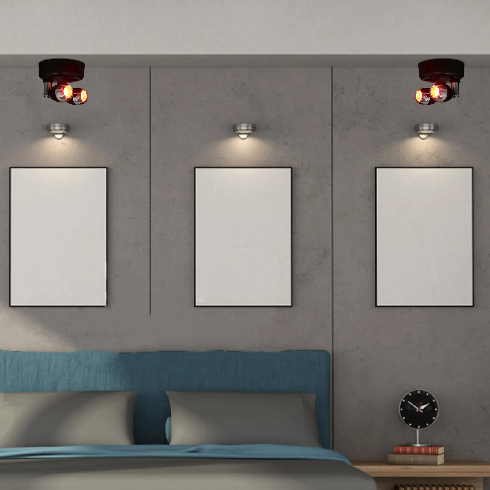 

2 Pcs LED Spotlight Set Black Remote 13 Colors Operated Mini Accent Lighting for Closets Cabinets Home Office spotlight