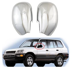 2PCS Car Chrome Rearview Accessories Plated Door Mirror Cover Trim Paste Style For Toyota RAV4 RAV 4 1996 1997 1998 1999 2000