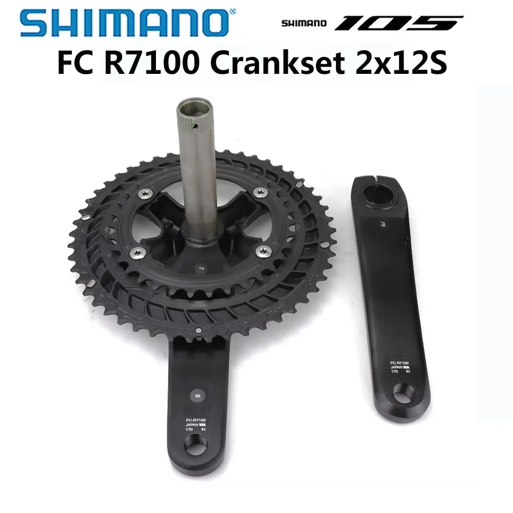 

SHIMANO 105 R7100 Crankset 2x12 Speed 170MM/172.5MM/175MM 50-34T/52-36T Road Bike Bicycles Parts 12S Chain Wheel Original parts
