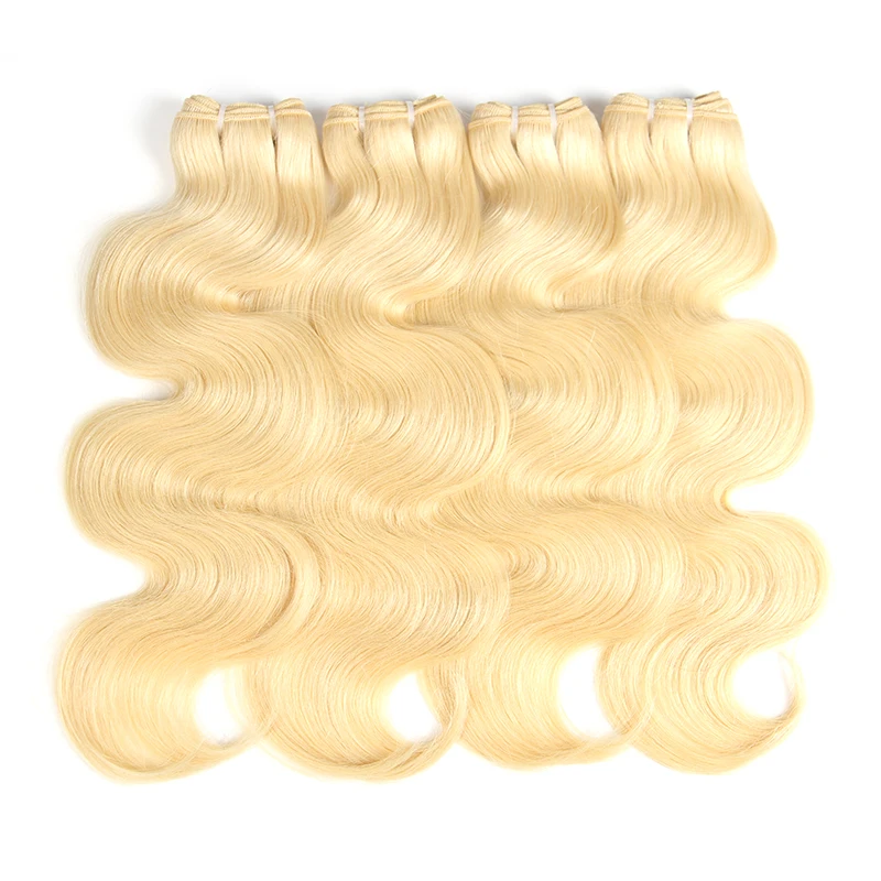 شقراء الجسم موجة الخام عذراء الشعر البشري حزم غير المجهزة عذراء الشعر للنساء ابيض متبرع واحد نسج على شكل شعر إنسان 613 #