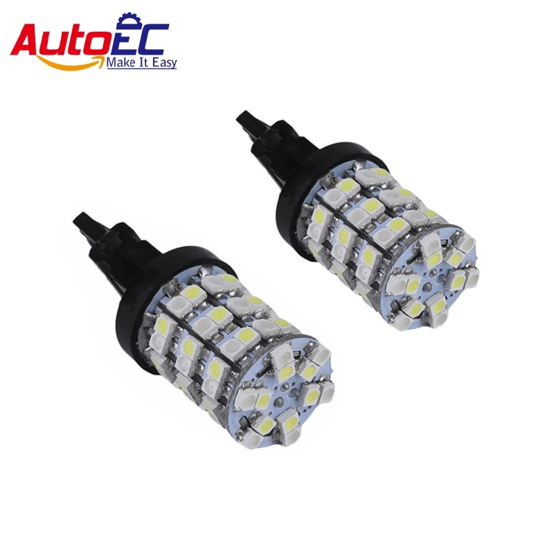 AutoEC 30x T25 3157 3528 60 SMD Dual Color led Car Turn Signal Light 1210 3057 3057A 3057LL 3155 white amber 12V #LE02