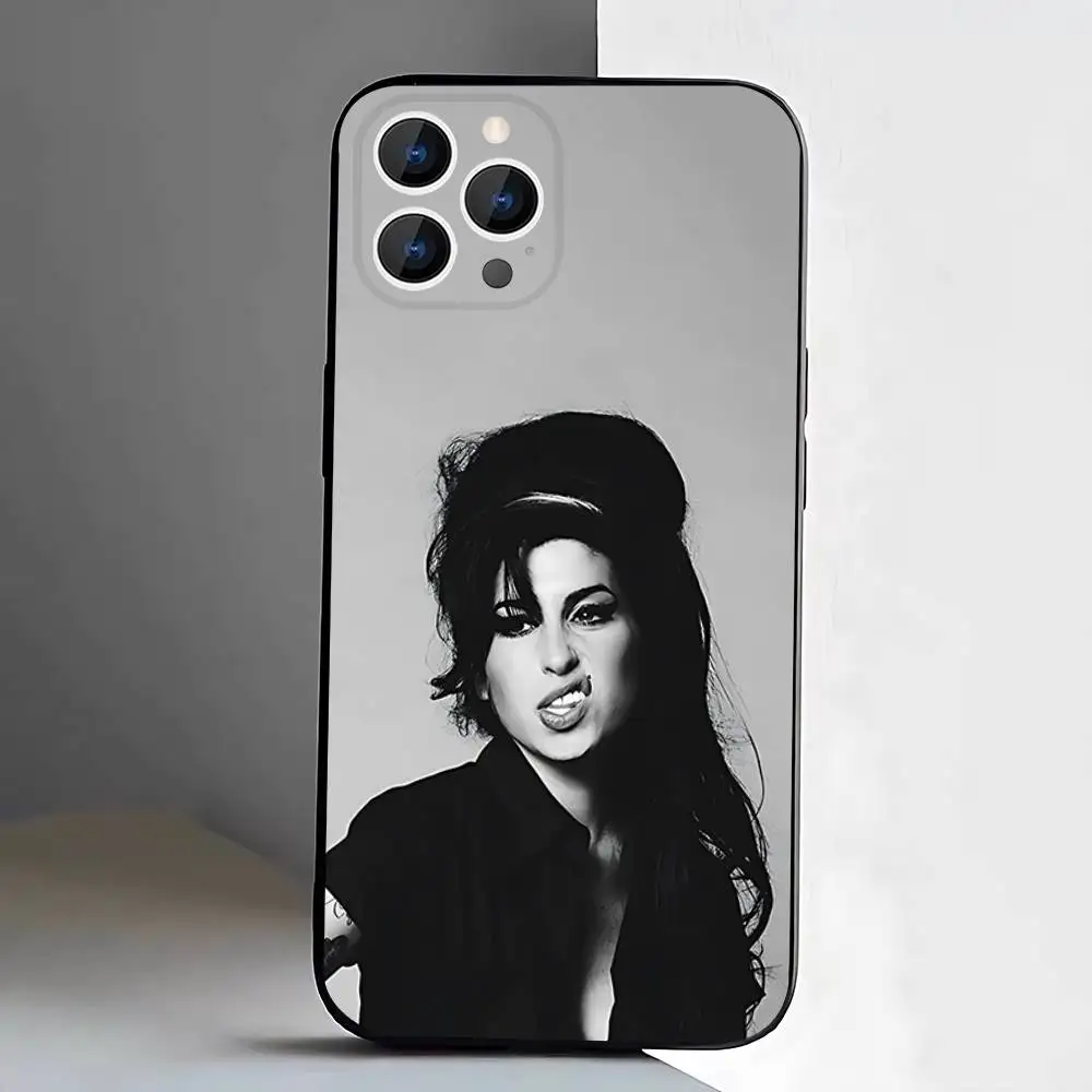 Custodia per telefono A-Amy Winehouse per iPhone 17,16,15,14,13,12,Pro,Max,Plus,E,SE4,Air,Mini Scatola morbida nera