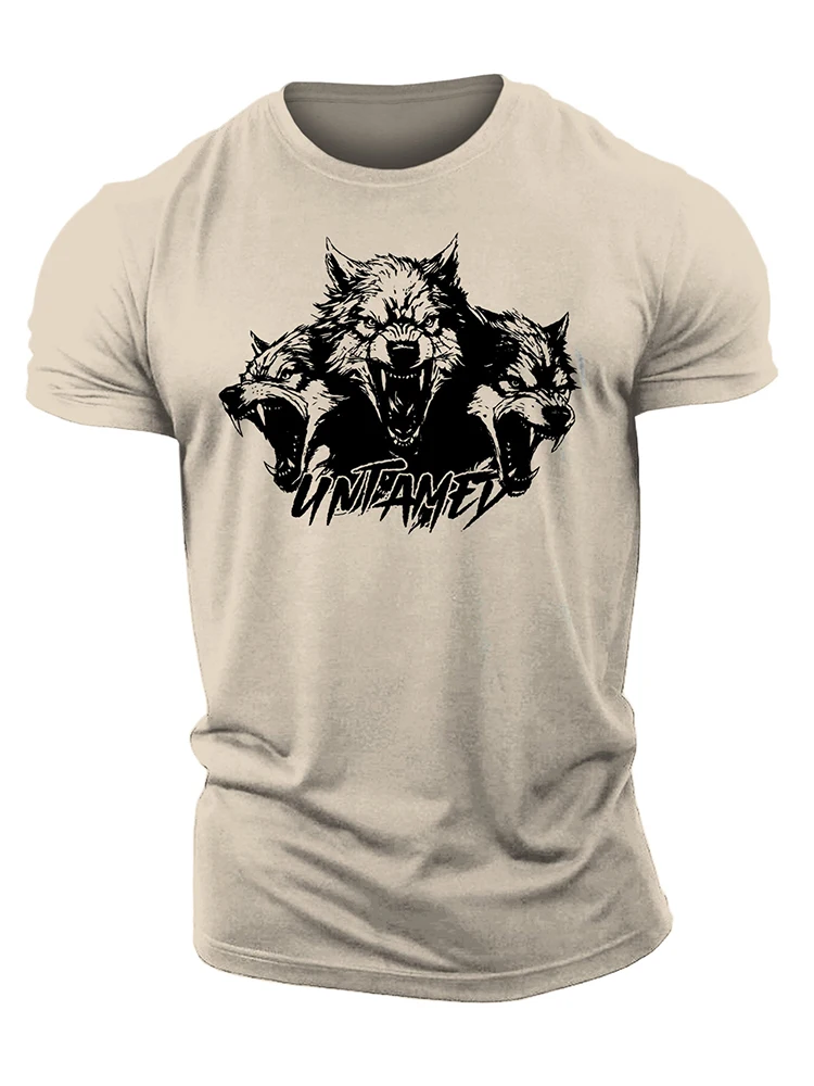 New 3D Printing Untamed Wolf Pack - Gym T-Shirt High Quality Cotton Casual Men\'s Short Sleeves Top Muscle Man Tough Guy T-Shirt