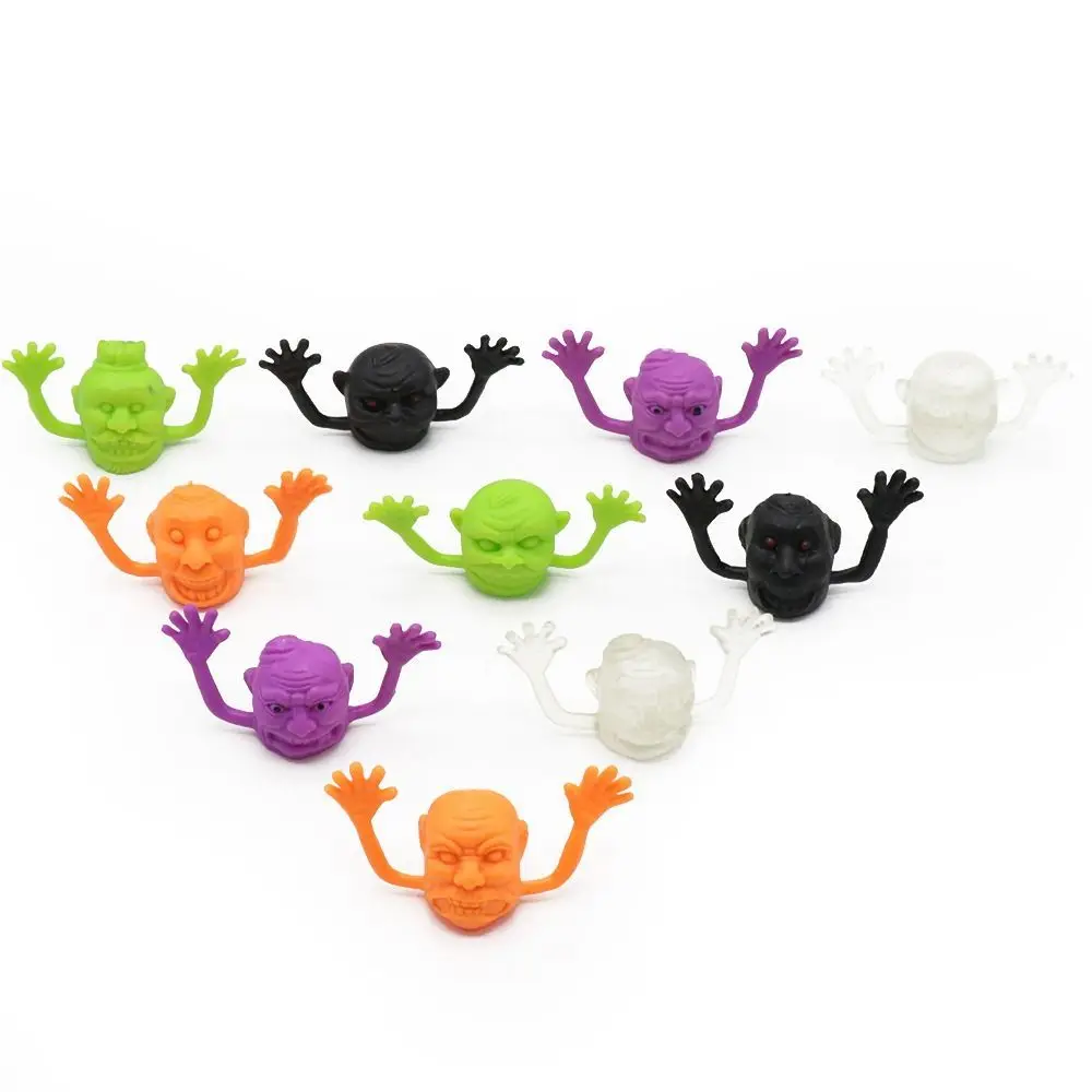 5pcs Ghost Head Mini Ghost Head Finger Puppets Plastic Halloween Ghost Head Finger Toys Mini Novelty Funny