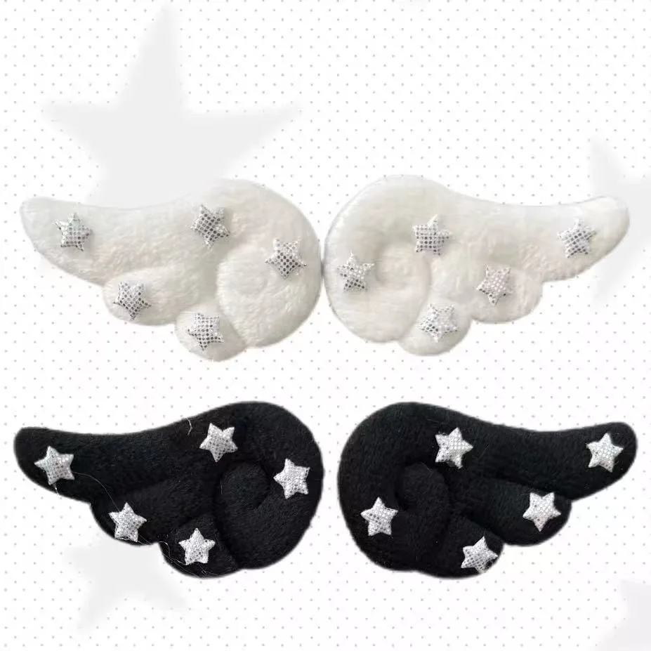 Y2k Super Cute Angel Wing Star Plush Hairpin Girls Hair Clip Accessories Lolita Hairgrip Headdress Headwear Hairclip Ornaments