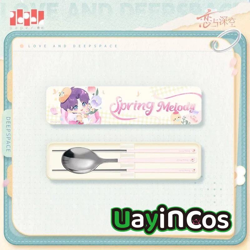 In Stock Official Love and Deepspace Rafayel  Sylus Zayne Tableware Set Chopsticks Spoon Lunch Box Spring Melody Series Anime