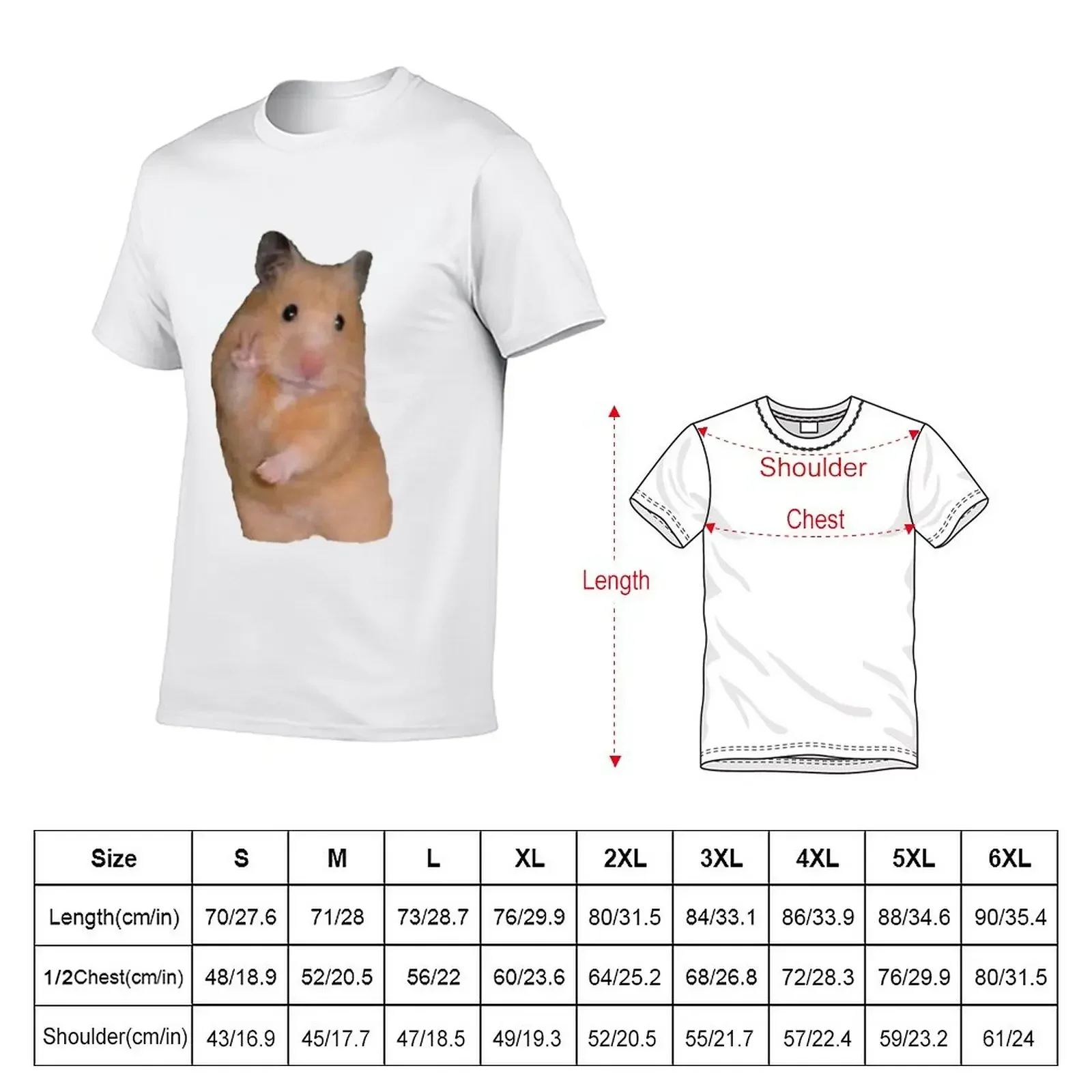 peace sign hamster T-Shirt anime t shirts sweat street wear boys whites men t shirts high quality