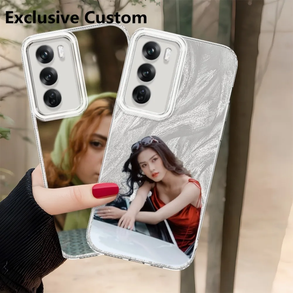 Exclusive Custom Feather TPU Phone Case for OPPO RENO 7 8 9 11F A76 A93 A57 PRO A9 A7 5G DIY Cover Customized Design Name Photo