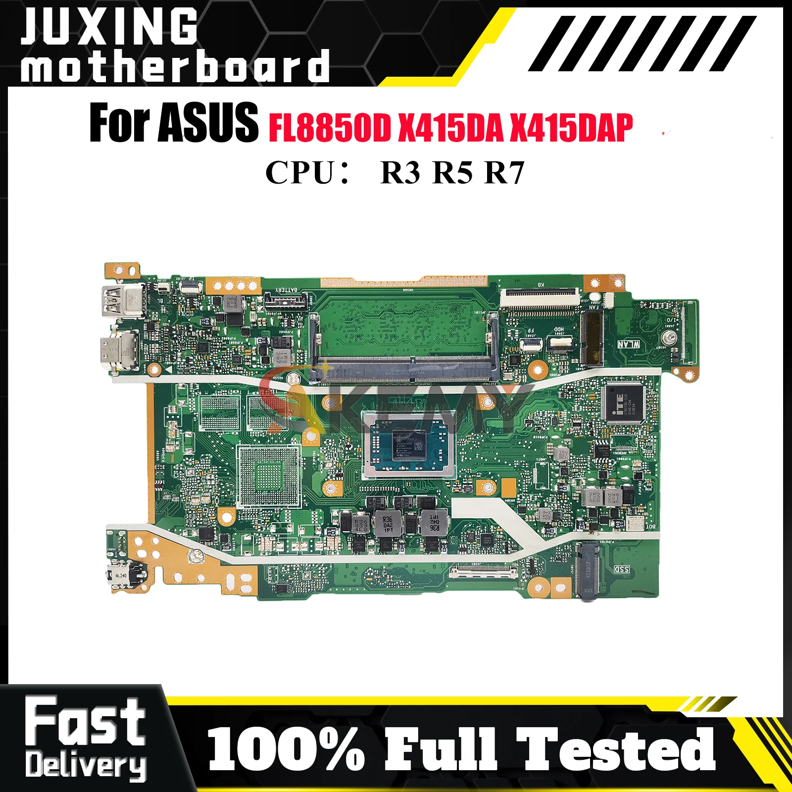 

X415DA Laptop Motherboard For ASUS VivoBook X415DA X415D FL8850D X415DAP Notebook Mainboard With R3 R5 R7 CPU 100% tests OK stk