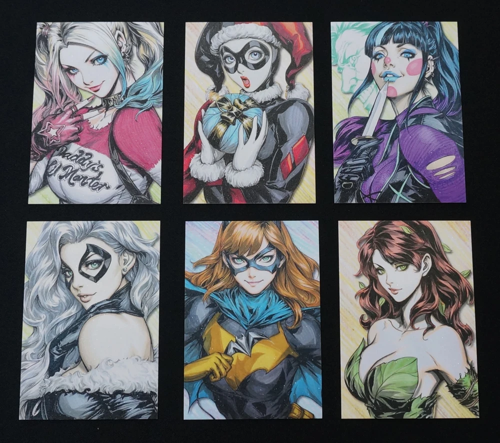 40pcs/set Classic Comic Heroines Paper Cards MCU DCU Powerful Female Superhero Anti-Scratches Portrait Fans Collection Card