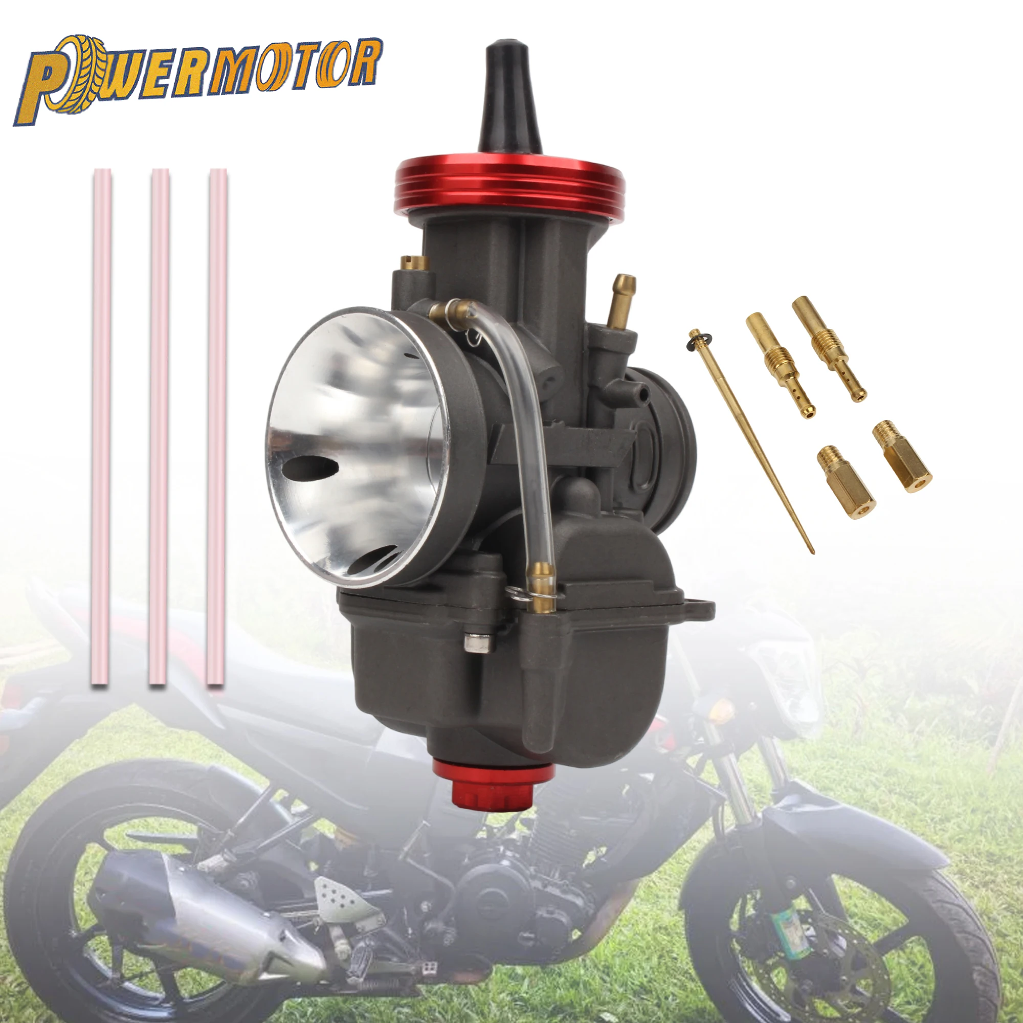 オートバイpwk-cncラウンドヘッドキャブレター28-30-32-34mm-75～250cc-ktmヤマハホンダピットバイクエンデューロダートバイクアクセサリー用