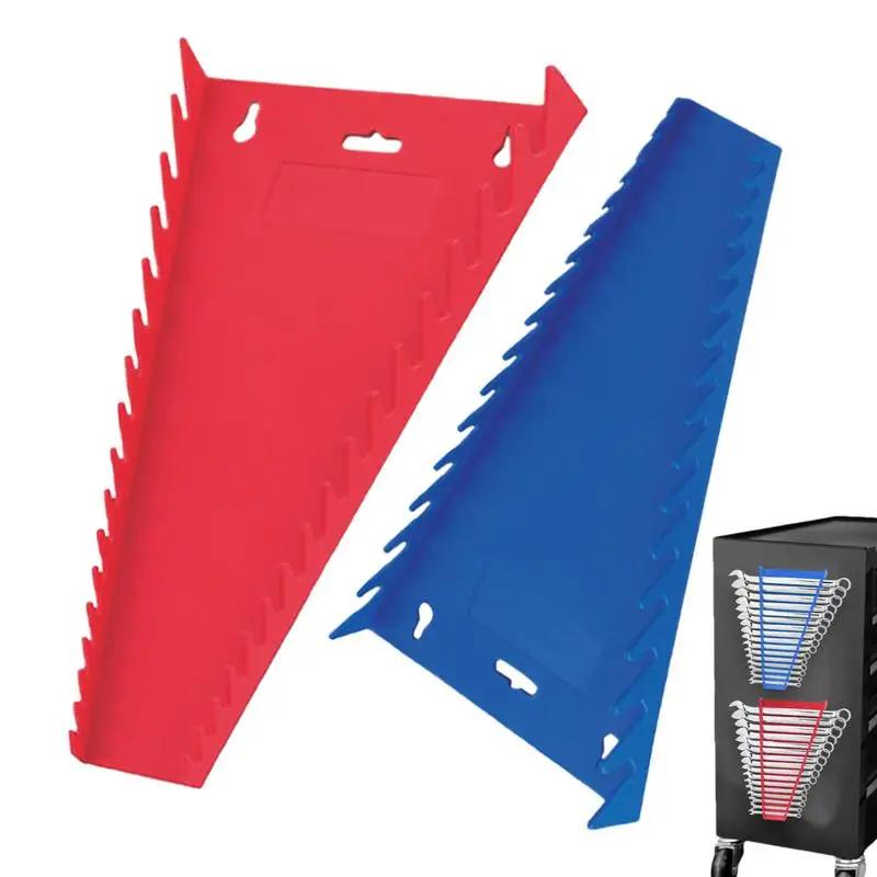 Schraubenschlüssel-Organizer für Werkzeugkasten, 2 x magnetisches Aufbewahrungsregal zur Wandmontage, Schraubenschlüssel-Organizer mit offenem Ende, leichtes Schraubenschlüssel-Halter-Set für