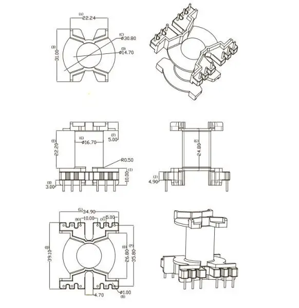 PQ3535 PFC Choke 400uH 10A Shield Foil Transformer