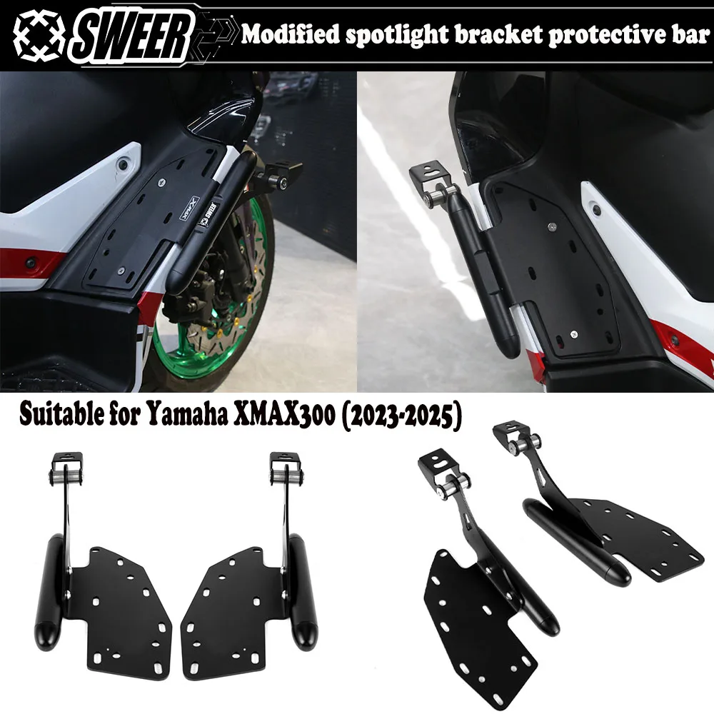 Motorcycle Foot Peg Mat Crash Bar Auxiliary Light Bracket Modified Accessories For Yamaha XMAX300 2023-2025