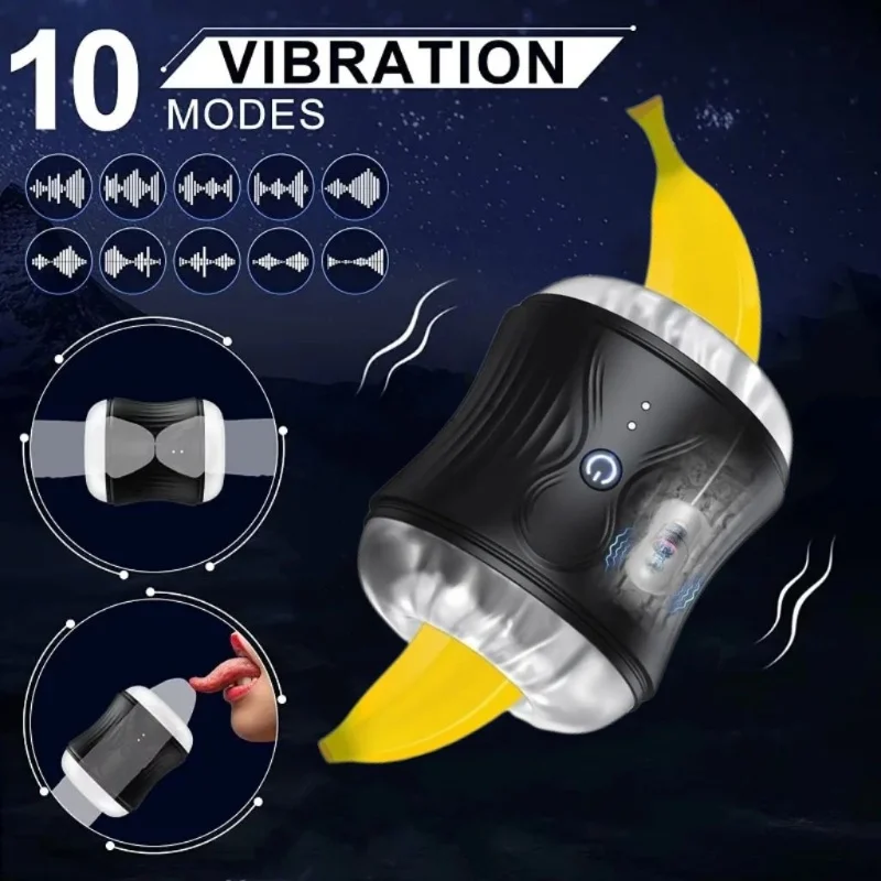 Male Piston Retractable Rotating Masturbator Realistic Vagina Blowjob Penis Massage Powerful Vibrator Male Masturbator