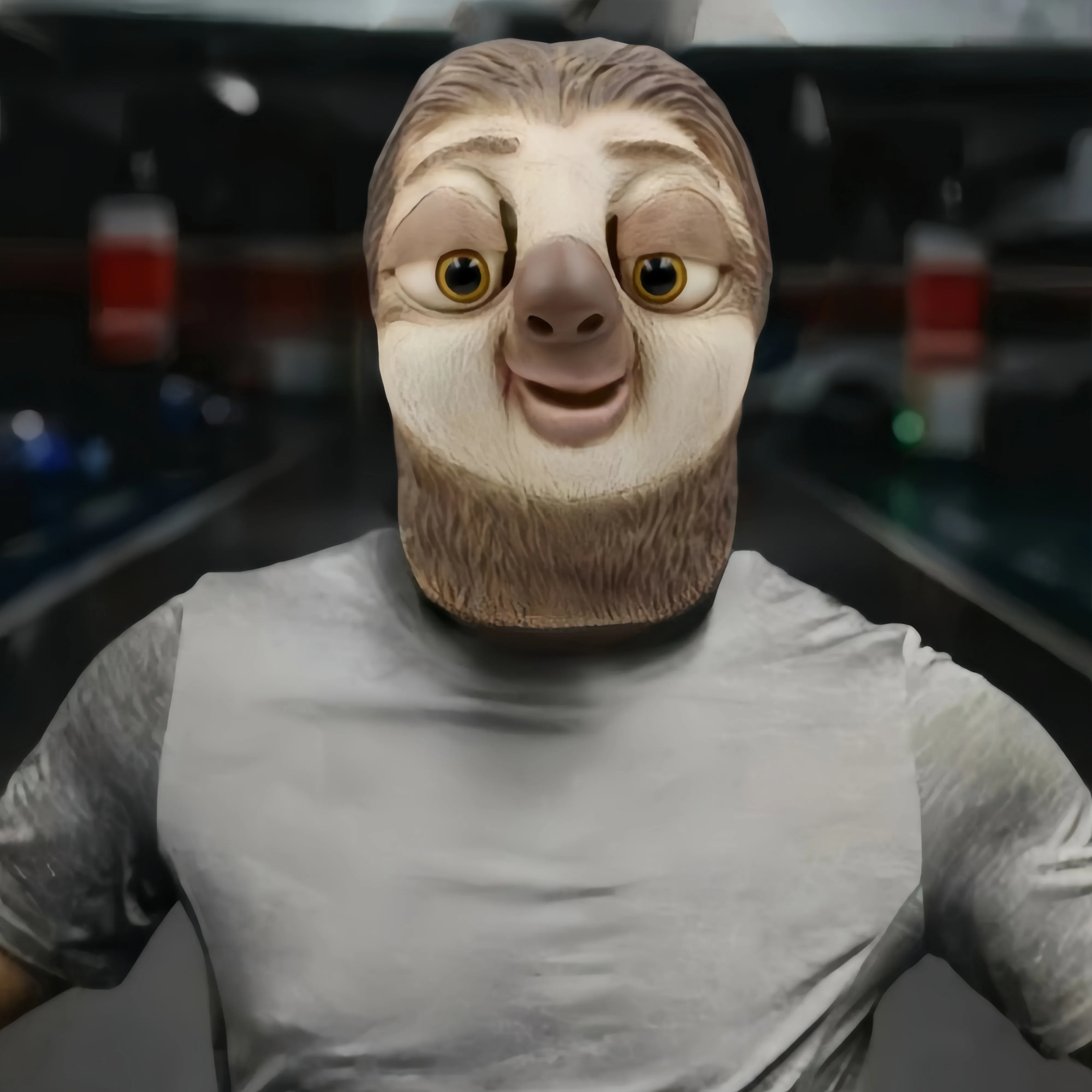 Animal Sloth Mask, Novel And Realistic Halloween,Masquerade Role Play Carnival Latex Cute Sloth Head Supplies