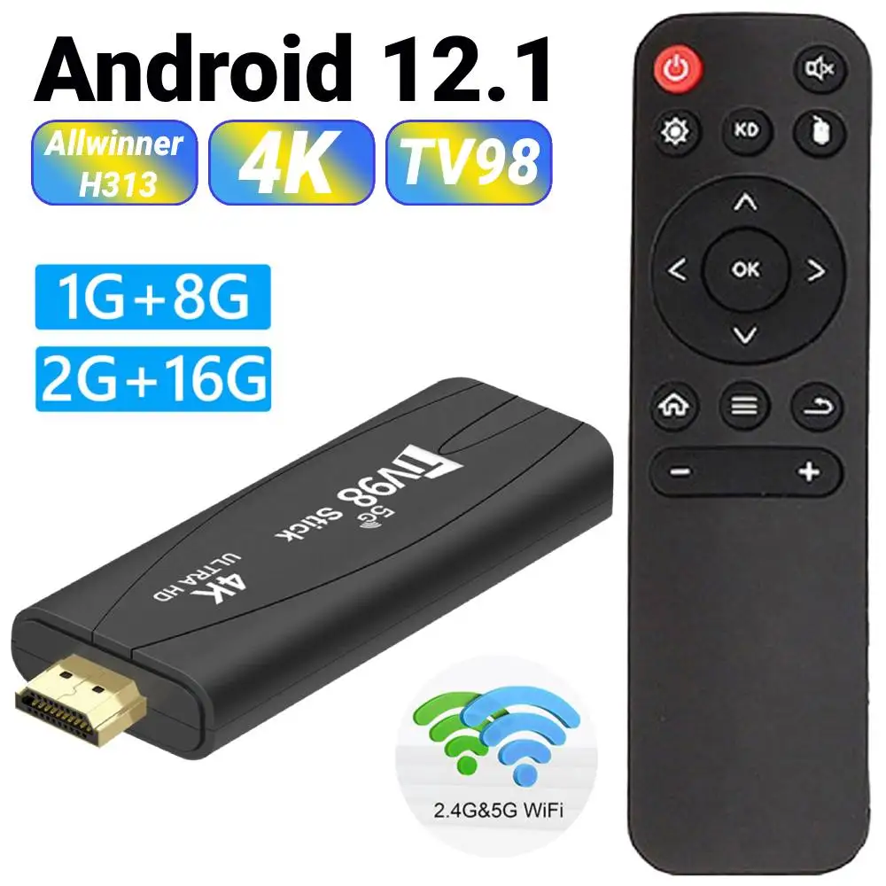 2.4G&5G Dual WiFi BT5.0 Video Set Top TV Box Allwinner H313 Quad Core Android 12.1 Media Player Set Top Box Voice Remote Control