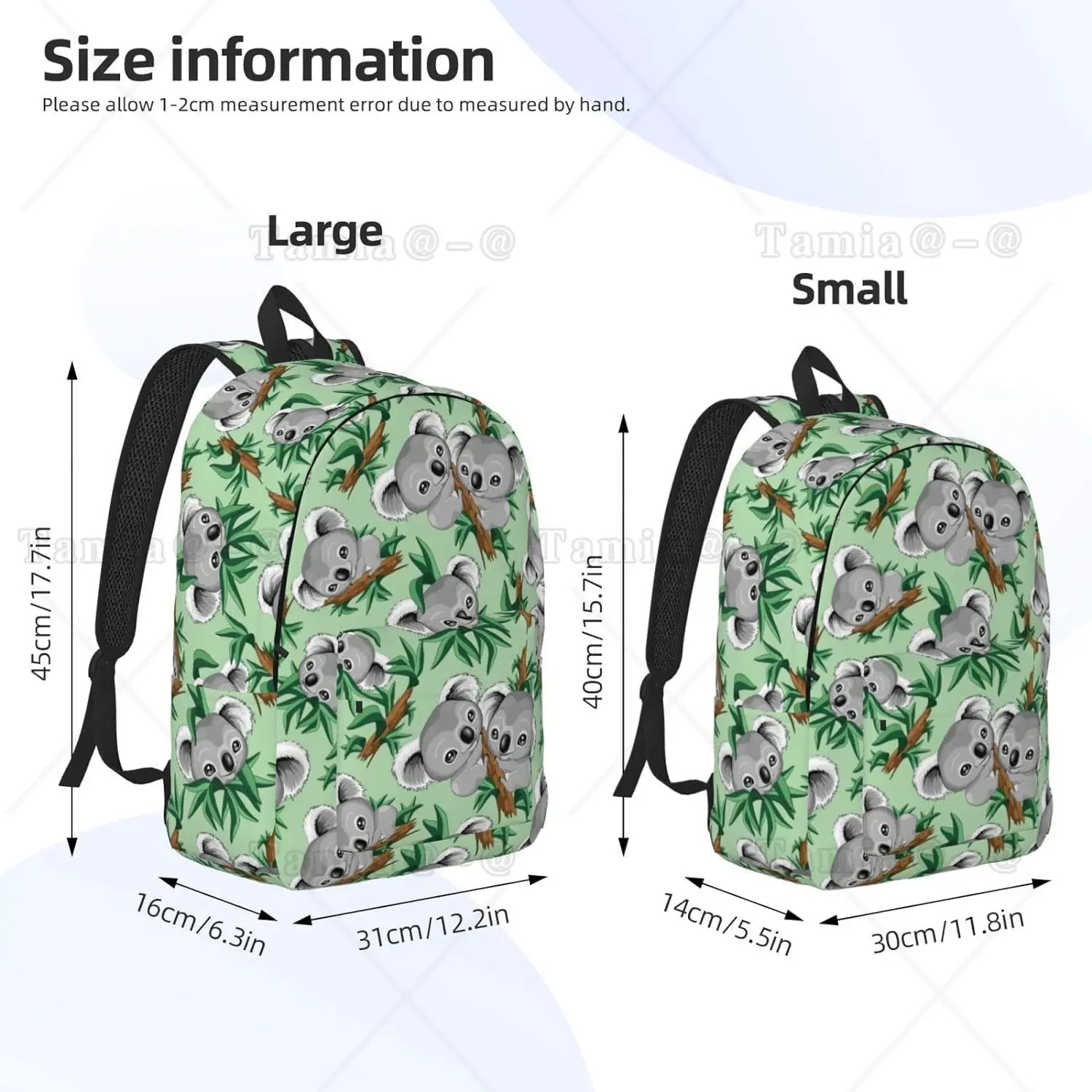 Backpack Casual Lightweight Cute Koala Laptop Backpack Men Women Travel Bag Outdoor Canvas Daypack