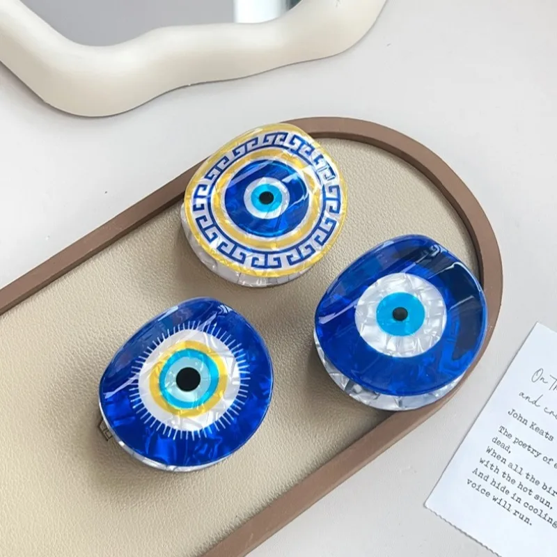 

Halloween Devil's Eye Hair Clip Unique Glass Blue Hair Claw Creative Shark ClipTrendy Claw Clip Hair Accessories for Women Girls