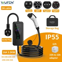 WUFEN AU/NZ 3,5 W 16A cargador EV portátil GBT EVSE caja de carga controlador Wallbox para corriente de carga de coche eléctrico ajustable