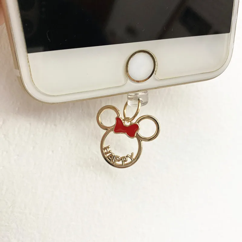 MINISO Minnie Mickey Metal Phone Anti-Dust Plug For iPhone Samsung Huawei Type C Android Charging Port Protectors Dustplugs