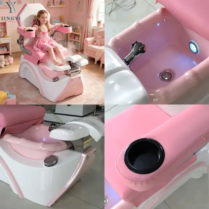 【CHIMU HOME】Adjustable Pink Kids Pedicure Chair Electric Foot Spa Massage Chair