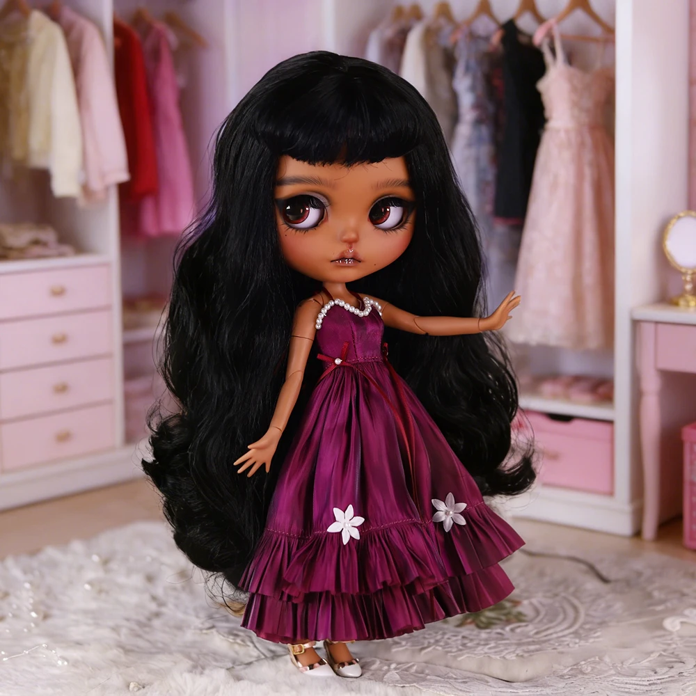 

Кукла ICY DBS Blyth 1/6, раскрашенная вручную, набор с черной кожей, подарок для девочки, SD
