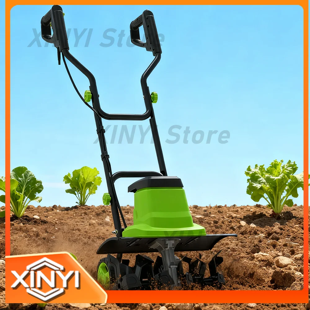 Vertak - Cultivador Eléctrico de Jardín de 1350 W para Huertos Domésticos, Cultivador de Suelo para Jardines Pequeños, Agricultura en el Patio Trasero